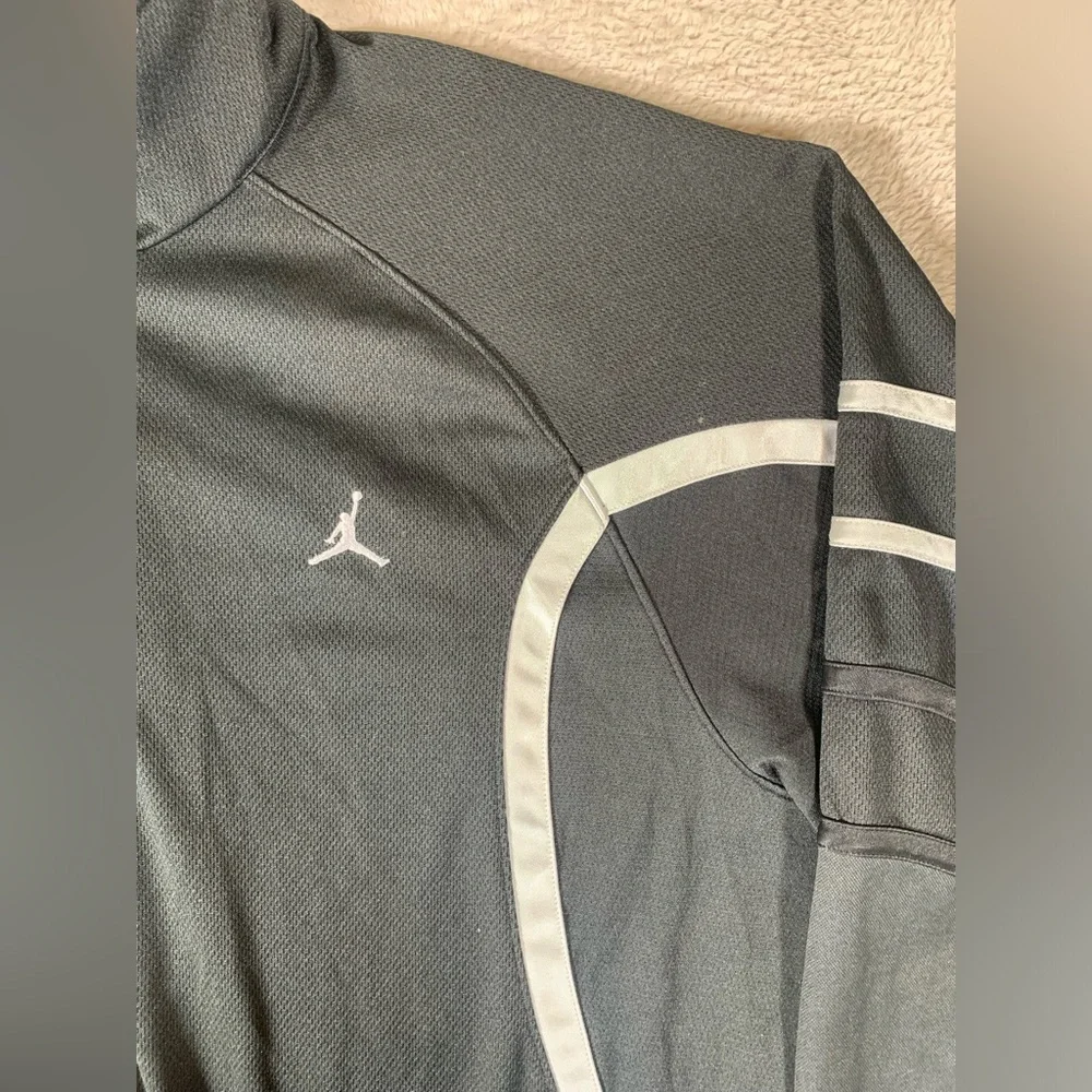 Nike‎ Air Jordan Jacket Men’s 3XL Black/Silver Full Zip Long Sleeve